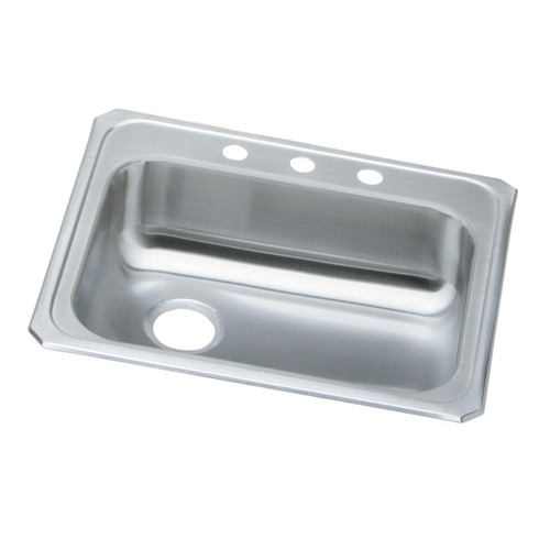 ELKAY GECR2521L3 Celebrity Stainless Steel 25" x 21-1/4" x 5-3/8", 3-Hole Single Bowl Drop-in Sink with Left Drain