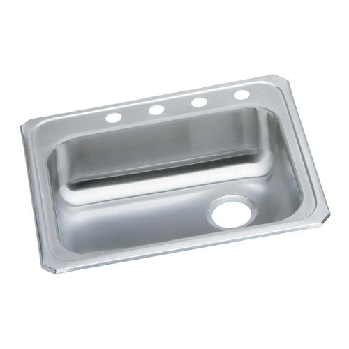 ELKAY GECR2521R4 Celebrity Stainless Steel 25" x 21-1/4" x 5-3/8", 4-Hole Single Bowl Drop-in Sink with Right Drain
