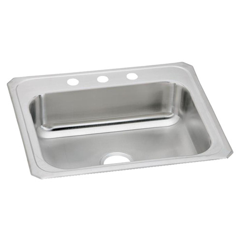 Elkay Celebrity Stainless Steel 25" x 22" x 7", 3-Hole Single Bowl Drop-in Sink - CR25223