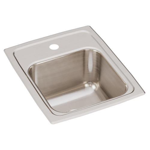Elkay Lustertone Classic Stainless Steel 13" x 16" x 7-5/8", 1-Hole Single Bowl Drop-in Sink with Quick-clip - LRQ13161