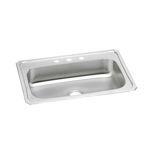Elkay Celebrity Stainless Steel 33" x 22" x 7", 3-Hole Single Bowl Drop-in Sink - CRS33223