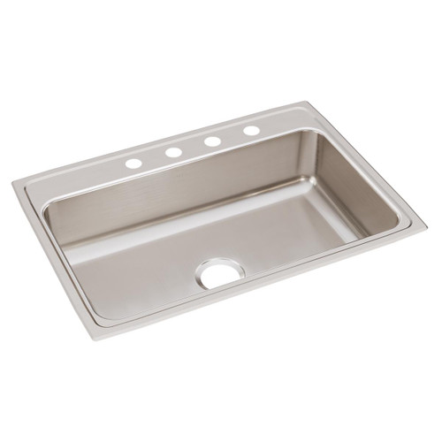 Elkay Lustertone Classic Stainless Steel 31" x 22" x 7-5/8", 4-Hole Single Bowl Drop-in Sink - LR31224