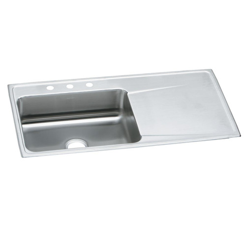 ELKAY ILR4322LMR2 Lustertone Classic Stainless Steel 43" x 22" x 7-5/8", Single Bowl Drop-in Sink with Drainboard