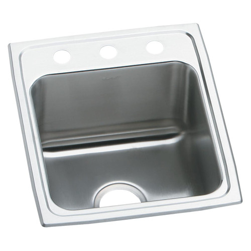 ELKAY DLR1720103 Lustertone Classic Stainless Steel 17" x 20" x 10-1/8", 3-Hole Single Bowl Drop-in Sink