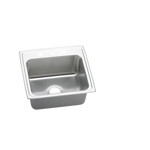 ELKAY  DLRQ2219101 Lustertone Classic Stainless Steel 22" x 19-1/2" x 10-1/8", 1-Hole Single Bowl Drop-in Sink with Quick-clip