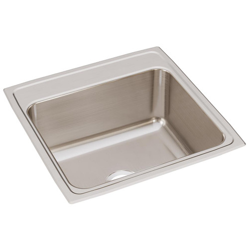 Elkay Lustertone Classic Stainless Steel 22" x 22" x 10-1/8", 0-Hole Single Bowl Drop-in Sink - DLR2222100