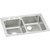 Elkay Lustertone Classic Stainless Steel 33" x 22" x 7-7/8", Offset Double Bowl Drop-in Sink - LR250L3