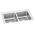Elkay Lustertone Classic Stainless Steel 37" x 22" x 7-5/8", 4-Hole Equal Double Bowl Drop-in Sink - LR37224