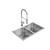 Elkay Crosstown 16 Gauge Stainless Steel, 30-3/4" x 18-1/2" x 10" Equal Double Bowl Undermount Sink Kit with Faucet - EFRU311810TFC