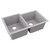 Elkay Quartz Classic 33" x 20-1/2" x 9-1/2", Offset Double Bowl Undermount Sink, Greystone - ELGU250RGS0