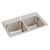 Elkay Lustertone Classic Stainless Steel 29" x 18" x 10", 1-Hole Equal Double Bowl Drop-in Sink - DLR2918101