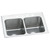 Elkay Lustertone Classic Stainless Steel 25" x 19-1/2" x 10-1/8", 2-Hole Equal Double Bowl Drop-in Sink - DLR2519102