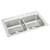 Elkay Lustertone Classic Stainless Steel 33" x 22" x 8-1/8", 3-Hole Equal Double Bowl Drop-in Sink with Perfect Drain - LR3322PD3