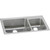 Elkay Lustertone Classic Stainless Steel 37" x 22" x 10", 0-Hole 60/40 Double Bowl Drop-in Sink - LFGR37220