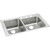 Elkay Lustertone Classic Stainless Steel 37" x 22" x 10", Offset 3-Hole Double Bowl Drop-in Sink - LGR37223