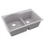 Elkay Quartz Classic 33" x 22" x 10", Offset 60/40 Double Bowl Drop-in Sink with Aqua Divide, Greystone - ELGH3322RGS0