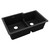 Elkay Quartz Classic 33" x 20-1/2" x 9-1/2", Offset 60/40 Double Bowl Undermount Sink with Aqua Divide, Black - ELGULBO3322BK0