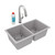 ELKAY  ELGU3322GS0FLC Quartz Classic 33" x 18-1/2" x 9-1/2", Equal Double Bowl Undermount Sink Kit with Filtered Faucet, Greystone