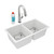 Elkay Quartz Classic 33" x 18-1/2" x 9-1/2", Equal Double Bowl Undermount Sink Kit with Filtered Faucet, White - ELGU3322WH0FLC