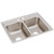 ELKAY LR25192 Lustertone Classic Stainless Steel 25" x 19-1/2" x 7-5/8", 2-Hole Equal Double Bowl Drop-in Sink