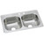 ELKAY DSE23322MR2 Dayton Stainless Steel 33" x 22" x 8-1/16", MR2-Hole Equal Double Bowl Drop-in Sink