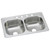 ELKAY DSE233213 Dayton Stainless Steel 33" x 21-1/4" x 8-1/16", 3-Hole Equal Double Bowl Drop-in Sink
