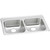 Elkay Celebrity Stainless Steel 33" x 21-1/4" x 5-3/8", 0-Hole Equal Double Bowl Drop-in Sink - GECR33210
