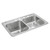 Elkay Celebrity Stainless Steel 33" x 22" x 10-1/4", 4-Hole Equal Double Bowl Drop-in Sink with Right Small Bowl - STCR3322L4