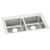 Elkay Lustertone Classic Stainless Steel 33" x 19-1/2" x 4", 2-Hole Equal Double Bowl Drop-in ADA Sink - LRAD3319402