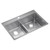 ELKAY  ECTSRA33229TBG1 Crosstown 18 Gauge Stainless Steel 33" x 22" x 9", 1-Hole Equal Double Bowl Undermount or Drop-in Sink Kit with Aqua Divide