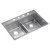 Elkay Crosstown 18 Gauge Stainless Steel 33" x 22" x 9", 4-Hole Equal Double Bowl Undermount or Drop-in Sink Kit with Aqua Divide - ECTSRA33229TBG4