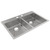 ELKAY  ECTSRAD33226TBG2 Crosstown 18 Gauge Stainless Steel 33" x 22" x 6", 2-Hole Equal Double Bowl Undermount or Drop-in ADA Sink Kit