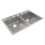 Elkay Crosstown 18 Gauge Stainless Steel 33" x 22" x 6", 3-Hole Equal Double Bowl Undermount or Drop-in ADA Sink Kit - ECTSRAD33226TBG3
