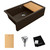 Elkay Quartz Luxe 35-7/8 x 21-9/16 x 9 Single Bowl 10" Apron Farmhouse Workstation Sink with Perfect Drain, Chestnut - ELXUFP362010CN0