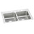 ELKAY  LRADQ2918652 Lustertone Classic Stainless Steel 29" x 18" x 6-1/2", 2-Hole Equal Double Bowl Drop-in ADA Sink with Quick-clip