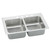 Elkay Lustertone Classic Stainless Steel 29" x 18" x 6-1/2", 1-Hole Equal Double Bowl Drop-in ADA Sink with Perfect Drain and Quick-clip - LRADQ291865PD1
