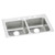 Elkay Lustertone Classic Stainless Steel 29" x 22" x 6", 4-Hole Equal Double Bowl Drop-in ADA Sink with Quick-clip - LRADQ2922604