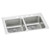 Elkay Lustertone Classic Stainless Steel 29" x 22" x 6-1/2", 1-Hole Equal Double Bowl Drop-in ADA Sink with Perfect Drain - LRAD292265PD1