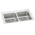 Elkay Lustertone Classic Stainless Steel 33" x 19-1/2" x 6-1/2", 1-Hole Double Bowl Drop-in ADA Sink w/Perfect Drain - LRAD331965PD1