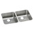 Elkay Lustertone Classic Stainless Steel 31-3/4" x 16-1/2" x 4-7/8", Equal Double Bowl Undermount ADA Sink - ELUHAD321650