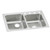 Elkay Lustertone Classic Stainless Steel 33" x 22" x 6-1/2", Offset 3-Hole Double Bowl Drop-in ADA Sink - LRAD250653