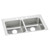 ELKAY  LRAD3321603 Lustertone Classic Stainless Steel 33" x 21-1/4" x 6", 3-Hole Equal Double Bowl Drop-in ADA Sink