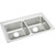 Elkay Lustertone Classic Stainless Steel 33" x 22" x 6-1/2", 0-Hole Equal Double Bowl Drop-in ADA Sink - LRAD3322650