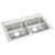 Elkay Lustertone Classic Stainless Steel 33" x 22" x 6-1/2", 1-Hole Equal Double Bowl Drop-in ADA Sink - LRAD3322651