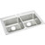 Elkay Lustertone Classic Stainless Steel 33" x 22" x 6-1/2", 2-Hole Equal Double Bowl Drop-in ADA Sink - LRAD3322652