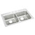 Elkay Lustertone Classic Stainless Steel 33" x 22" x 6-1/2", 3-Hole Equal Double Bowl Drop-in ADA Sink - LRAD3322653