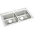 ELKAY  LRAD332265MR2 Lustertone Classic Stainless Steel 33" x 22" x 6-1/2", MR2-Hole Equal Double Bowl Drop-in ADA Sink