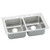 ELKAY  LRADQ3321654 Lustertone Classic Stainless Steel 33" x 21-1/4" x 6-1/2", 4-Hole Equal Double Bowl Drop-in ADA Sink with Quick-clip