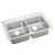 Elkay Lustertone Classic Stainless Steel 33" x 22" x 6-1/2", 4-Hole Equal Double Bowl Drop-in ADA Sink with Quick-clip - LRADQ3322654