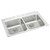 ELKAY  LRAD332265PD4 Lustertone Classic Stainless Steel 33" x 22" x 6-1/2", 4-Hole Equal Double Bowl Drop-in ADA Sink w/ Perfect Drain
